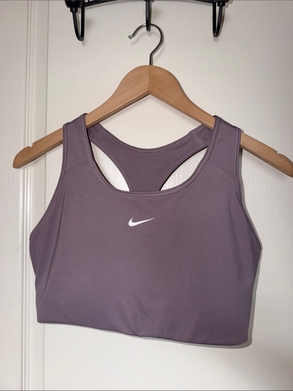 Nike Mauve Racerback Sports Bra with White Swoosh